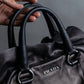 "PRADA" Frill docking one handle leather bag