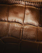 “Max Mara” 00’s-20’s crocodile-embossed 2way backpack
