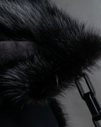 "MARNI" Faux fur collar＆mixed material docking accessory