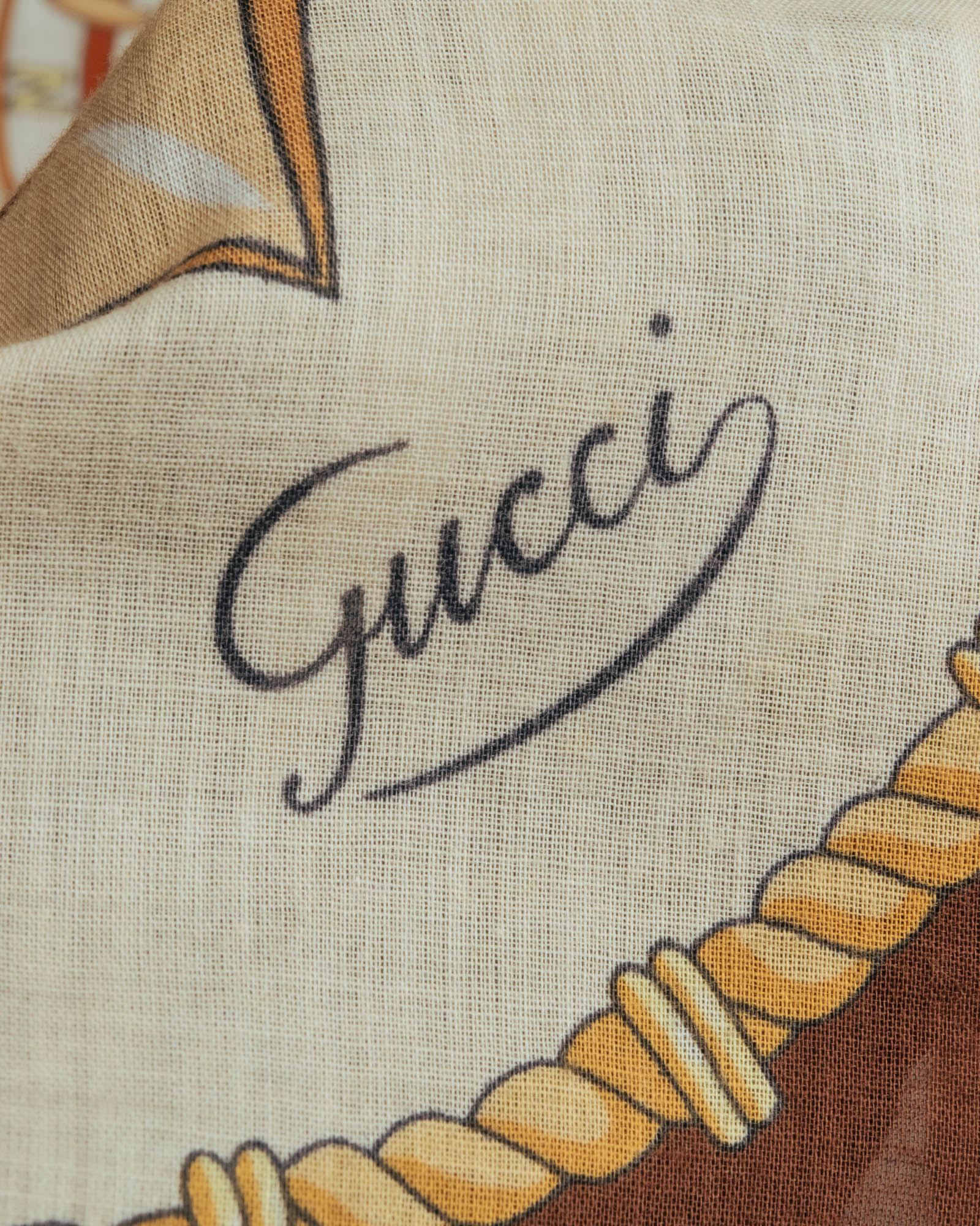 “GUCCI” 70’s-80’s nautical motif sheer scarf