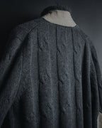 "H953" Shearling-collared cable-knit jacket