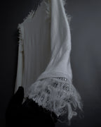 "COMME des GARCONS" 18AW layered mesh design fringe thick knit