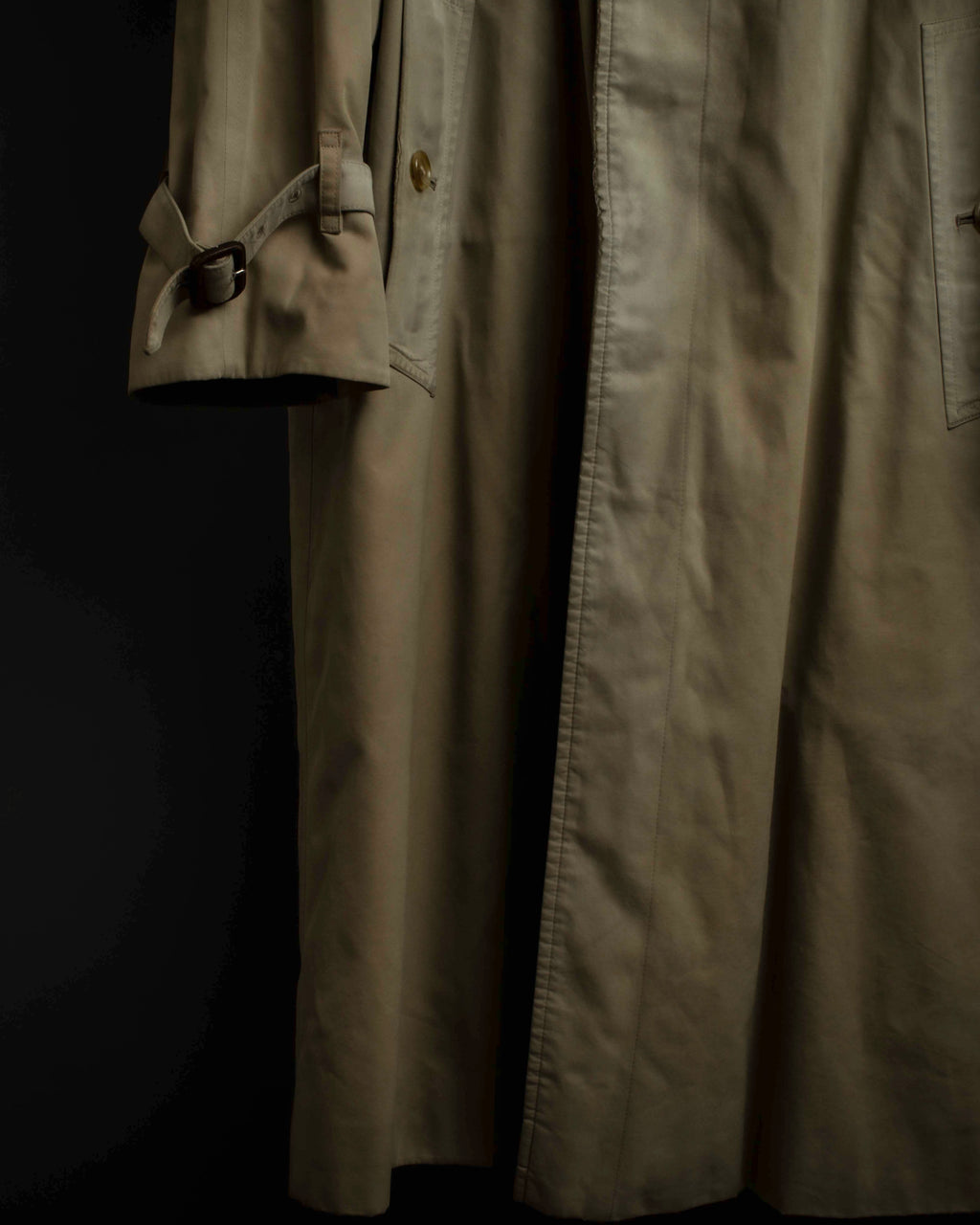 "BURBERRYS" Military detail single front stand collar coat