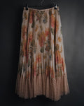 "RED VALENTINO" 19-20’s Floral pleated skirt with tulle hem