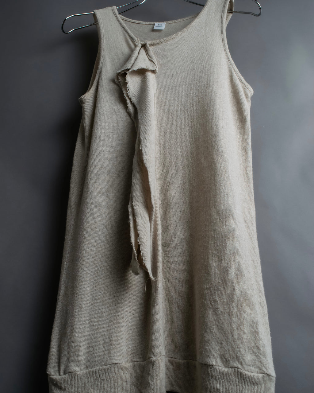 "Y's" Linen cotton mix ruffle design tank top