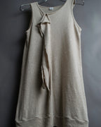 "Y's" Linen cotton mix ruffle design tank top