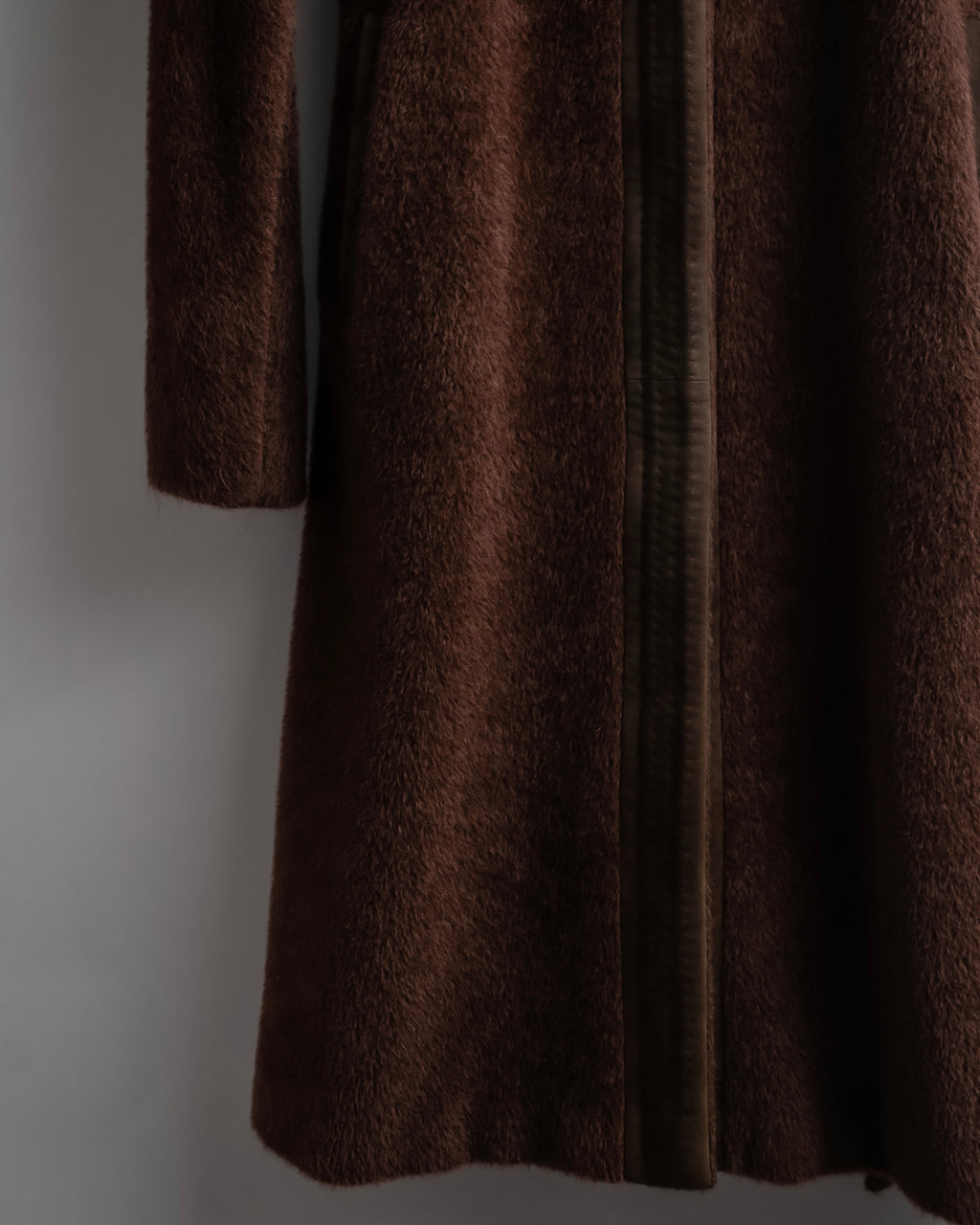 "Max Mara" Alpaca wool belted stand collar long coat
