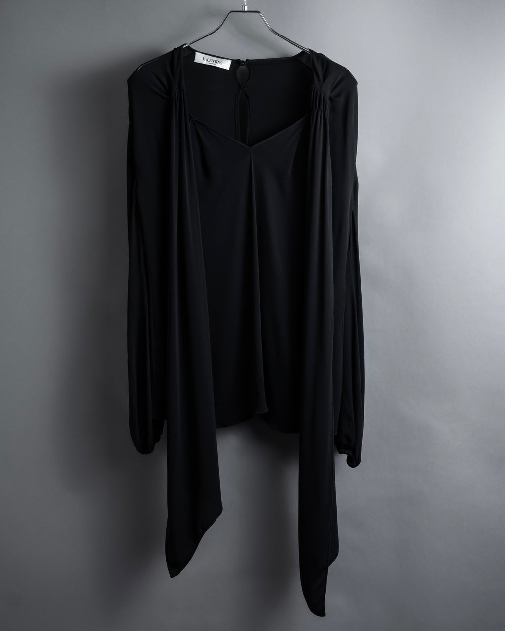 "VALENTINO" 2020-21 Gathered design bow tie skipper silk pullover