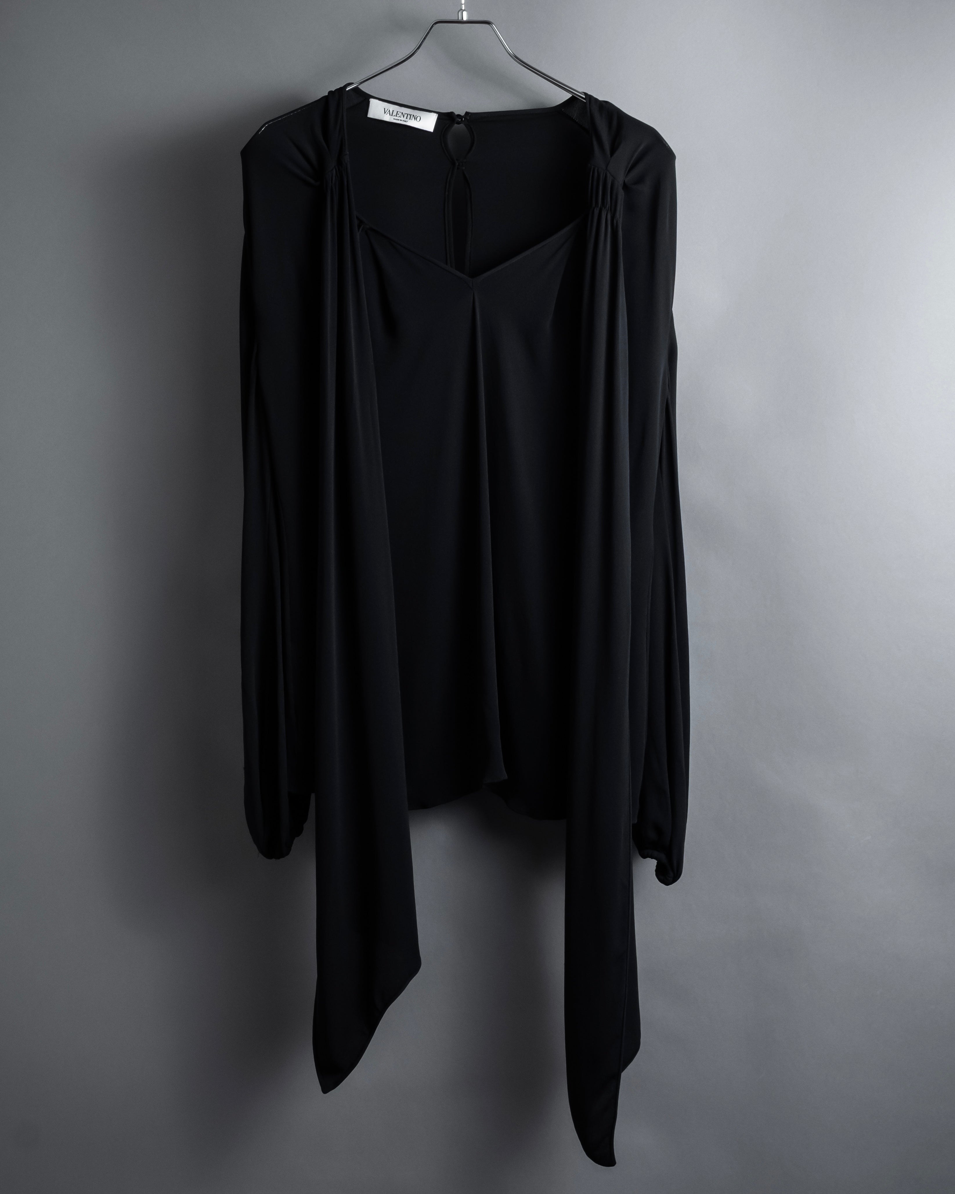 "VALENTINO" 2020-21 Gathered design bow tie skipper silk pullover