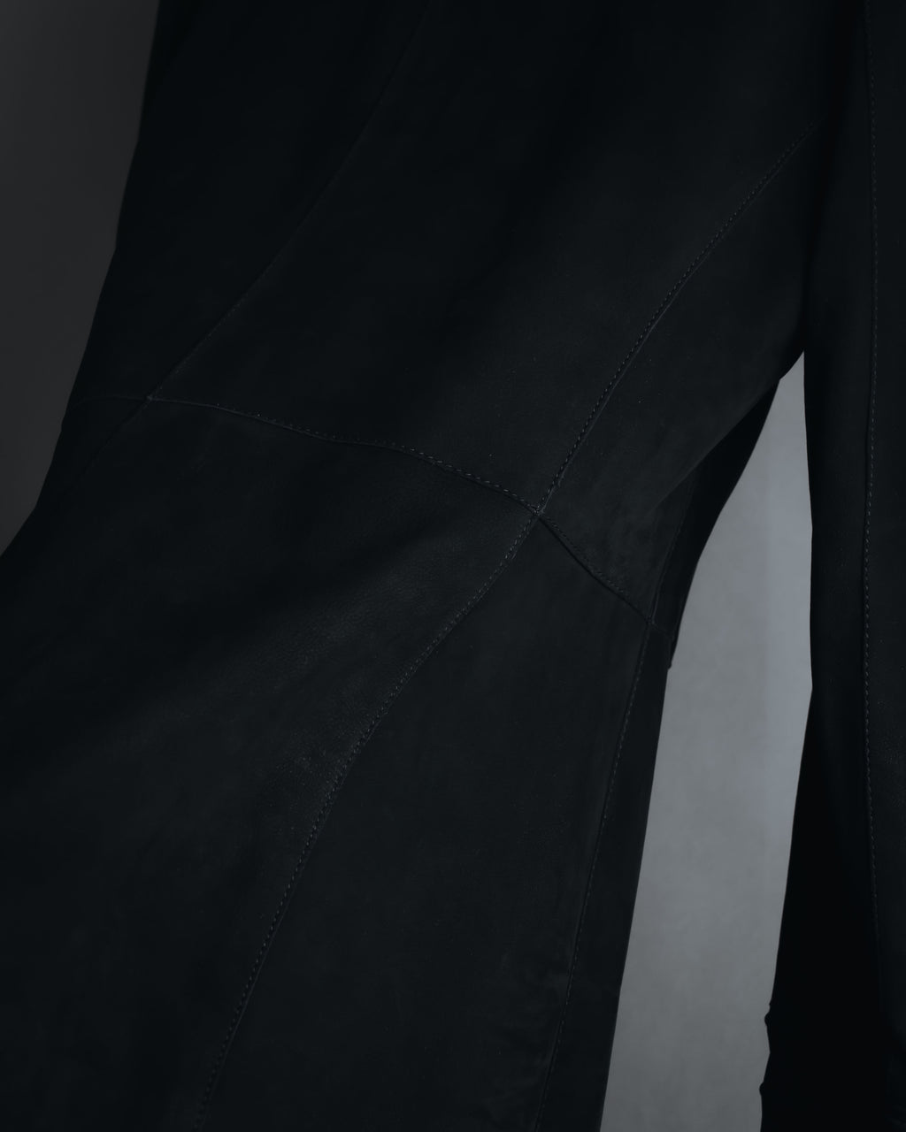 "GIORGIO ARMANI" Large collar draped lamb leather jacket