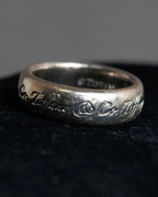 "Tiffany&Co" Notes series cursive logo engraved silver ring