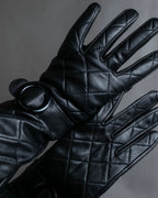 "Pierre Cardin" Belt buckle design quilted leather gloves