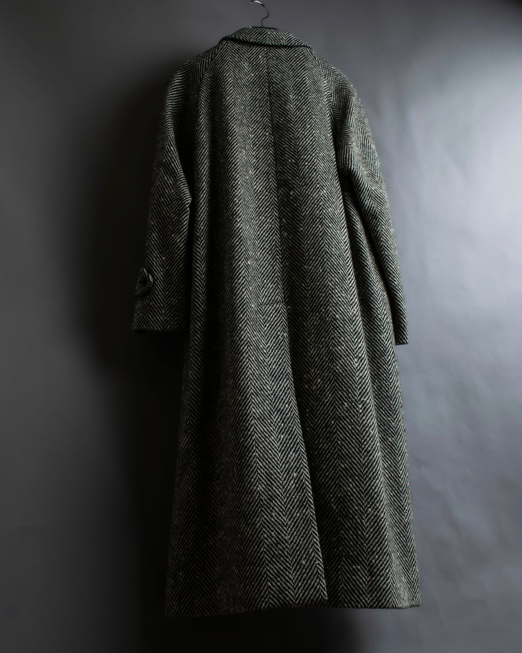 "BURBERRYS" Herringbone belted design soutien collar coat
