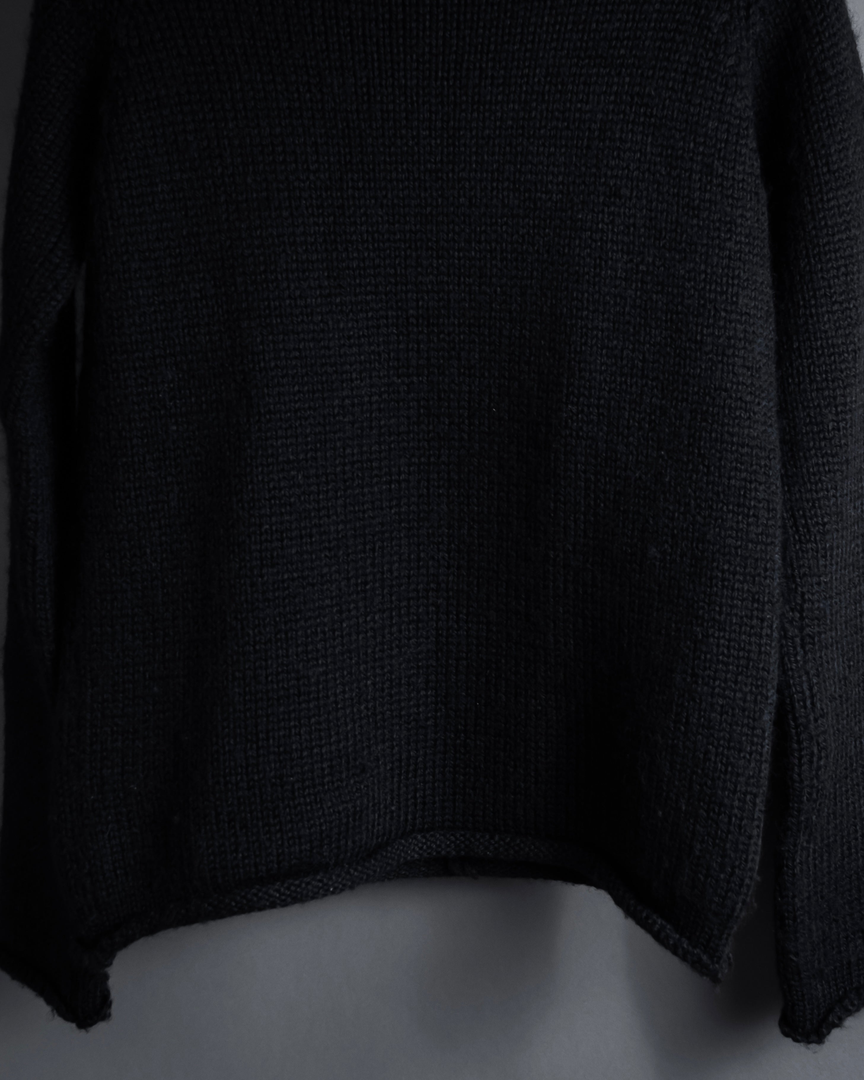 "Y’s" 17AW textured turtleneck knit sweater