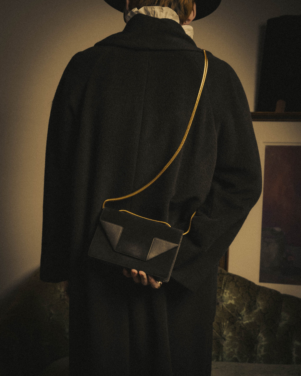 -SPECIAL- "Saint Laurent" 2013-2017 Betty suede and leather geometric flap chain shoulder bag