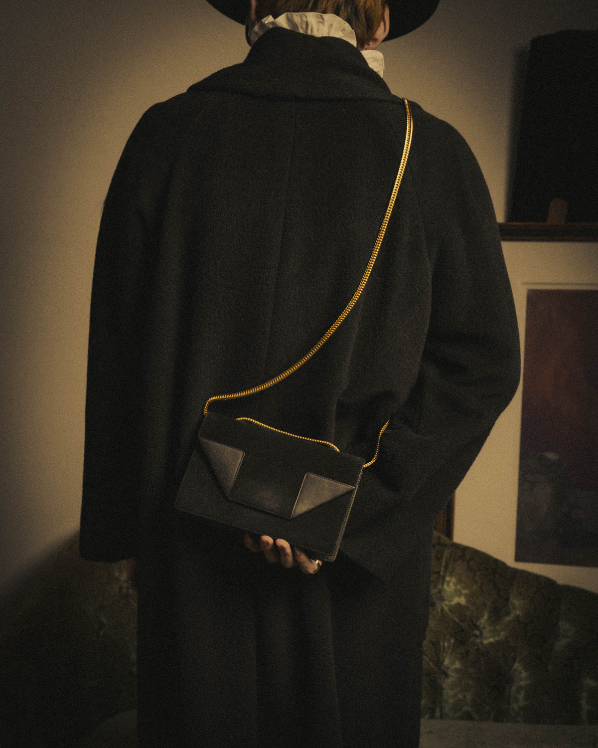-SPECIAL- "Saint Laurent" 2013-2017 Betty suede and leather geometric flap chain shoulder bag