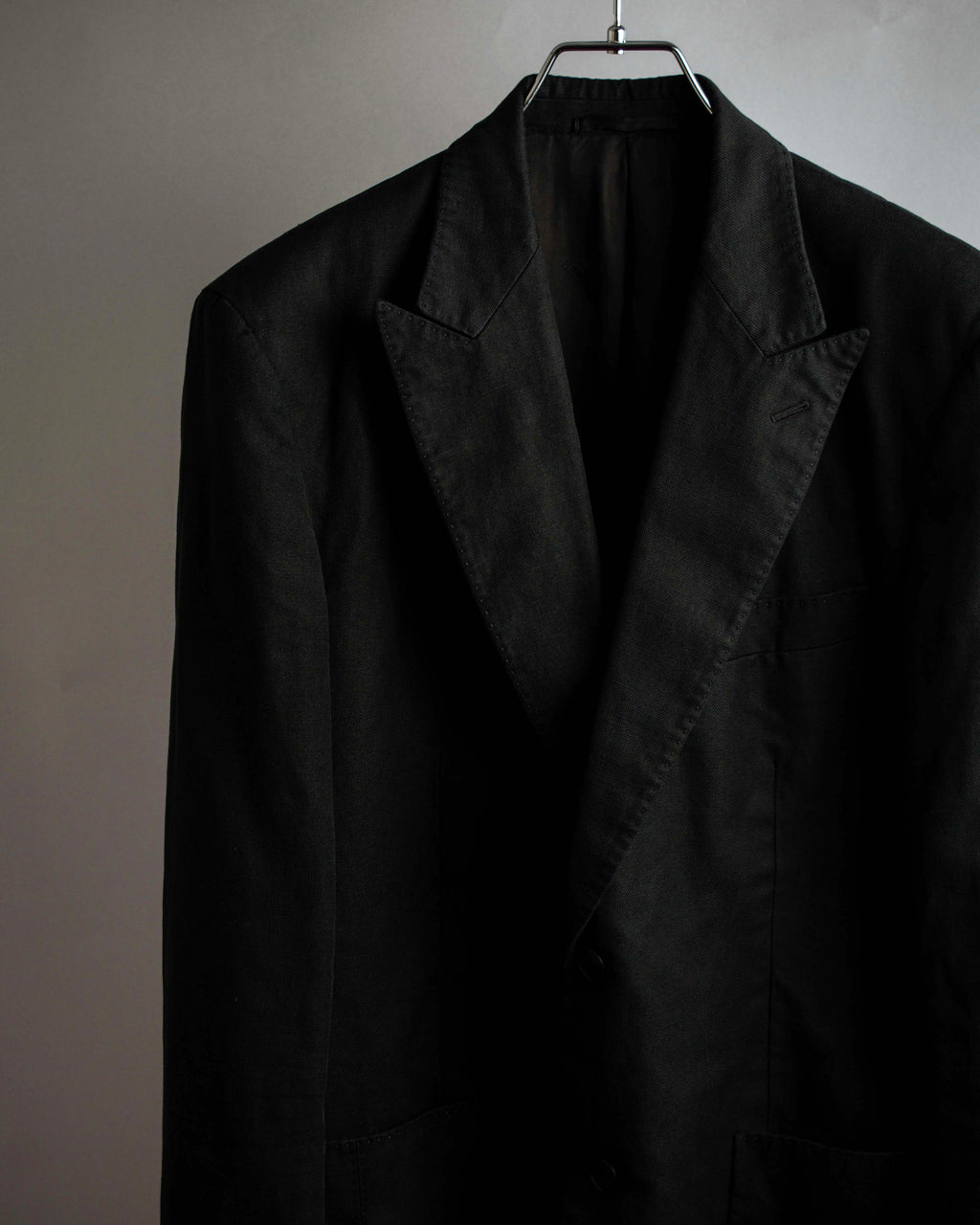 "HERMES" 90's Elegantly relaxed cotton linen tailored jacket
