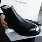 "CALVIN KLEIN" Silver metal toe cap side gore boots