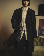 -SPECIAL- "GUCCI" 90's-00's Dark brown corduroy tailored chesterfield coat