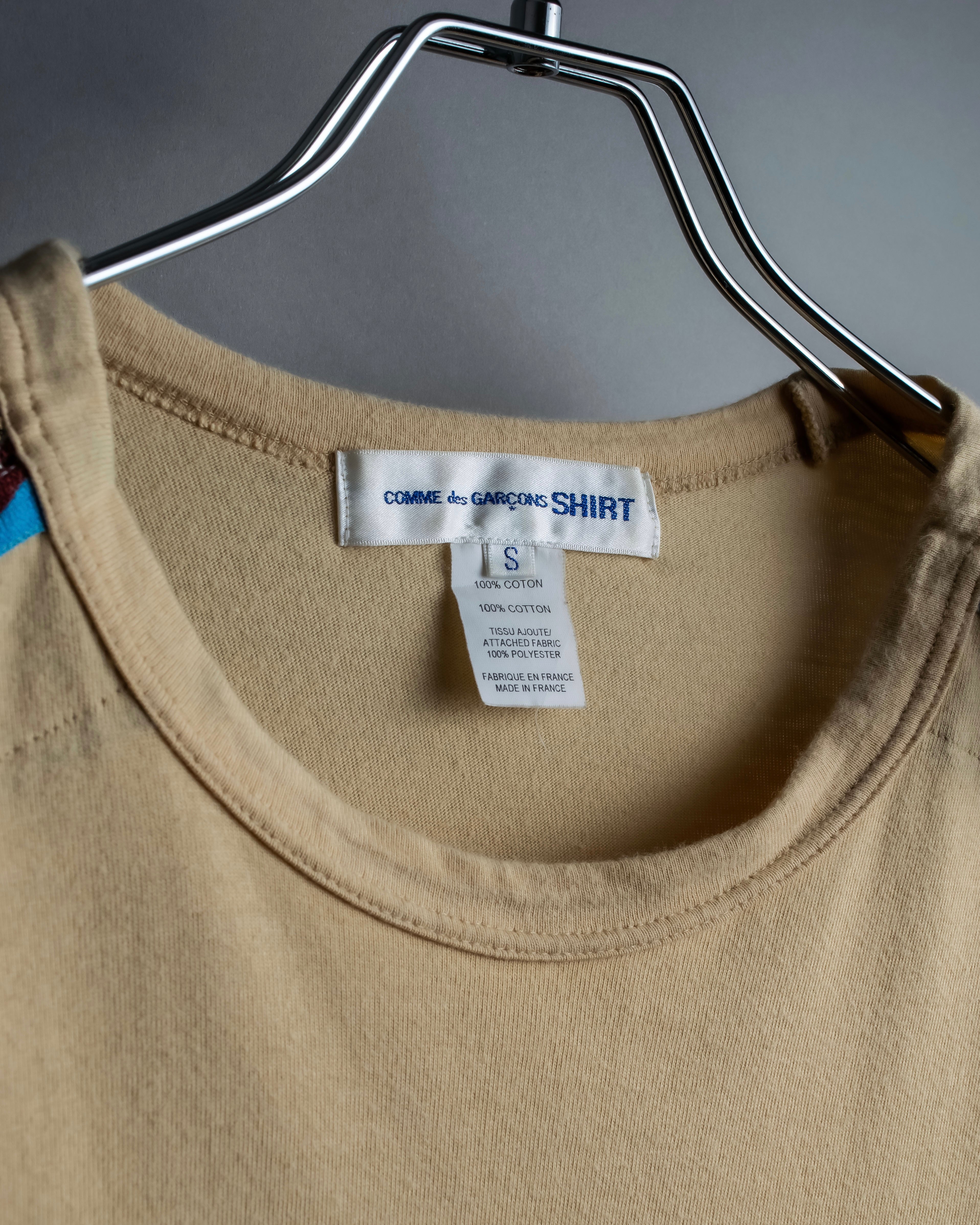 "COMME des GARCONS Shirt" Zip separate fabric detail long cut sew