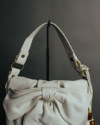 -SPECIAL- “Yves Saint Laurent” 2004-2011 Pilati era bow leather shoulder bag