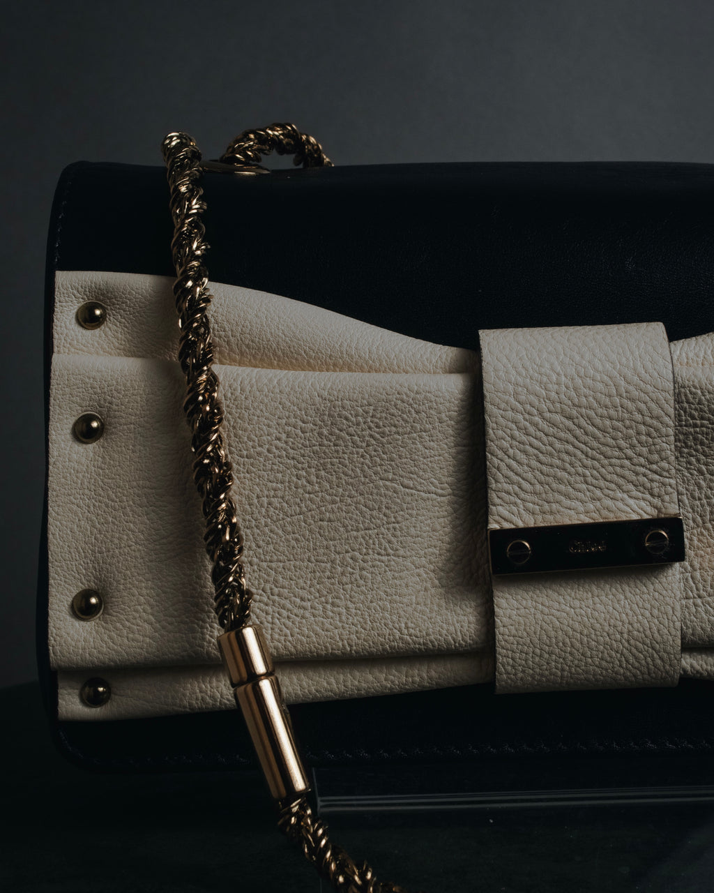 "Chloe" June bow-detail chain shoulder bag