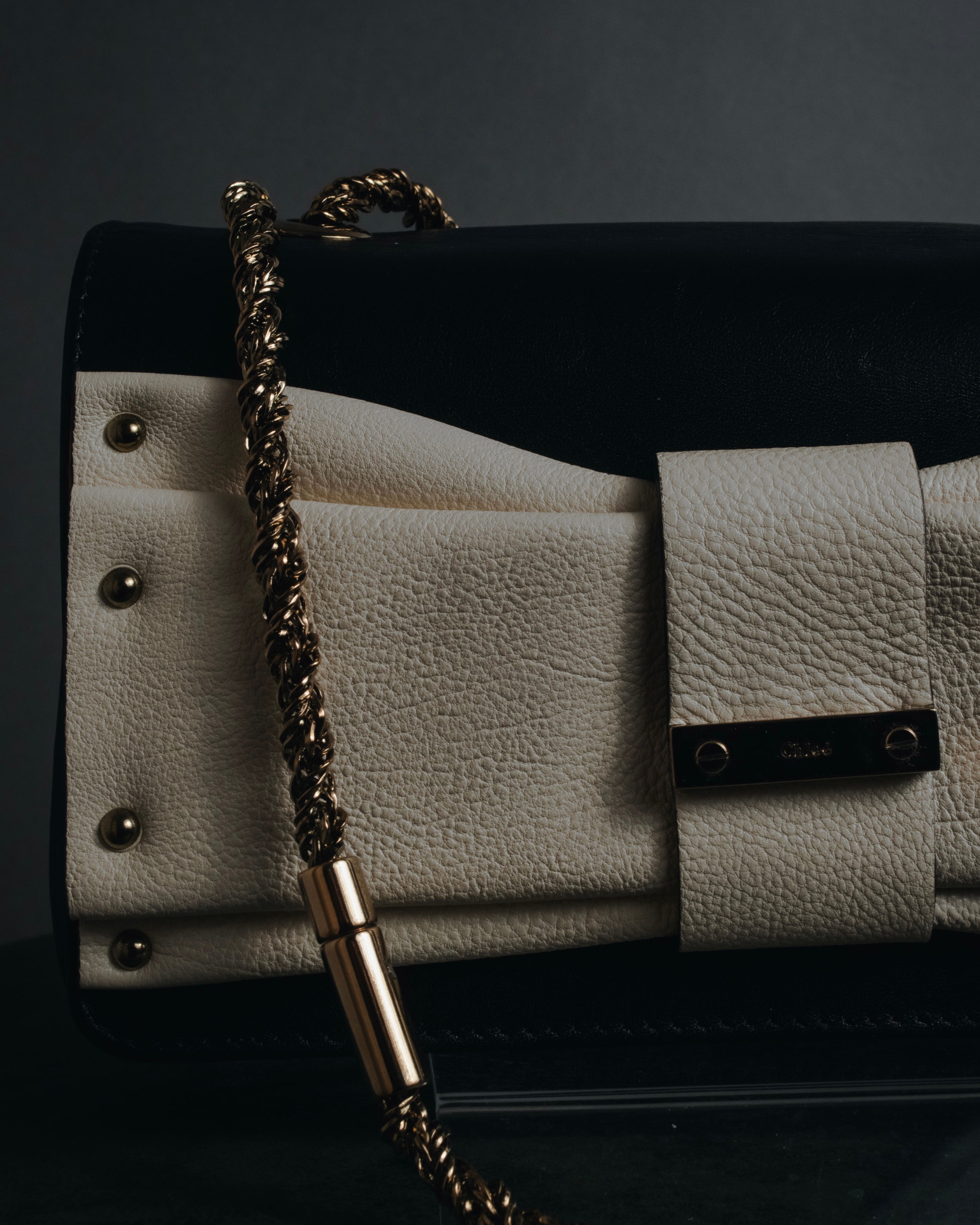 "Chloe" June bow-detail chain shoulder bag