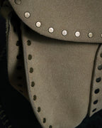 "CELINE" Studs design suede leather shoulder bag