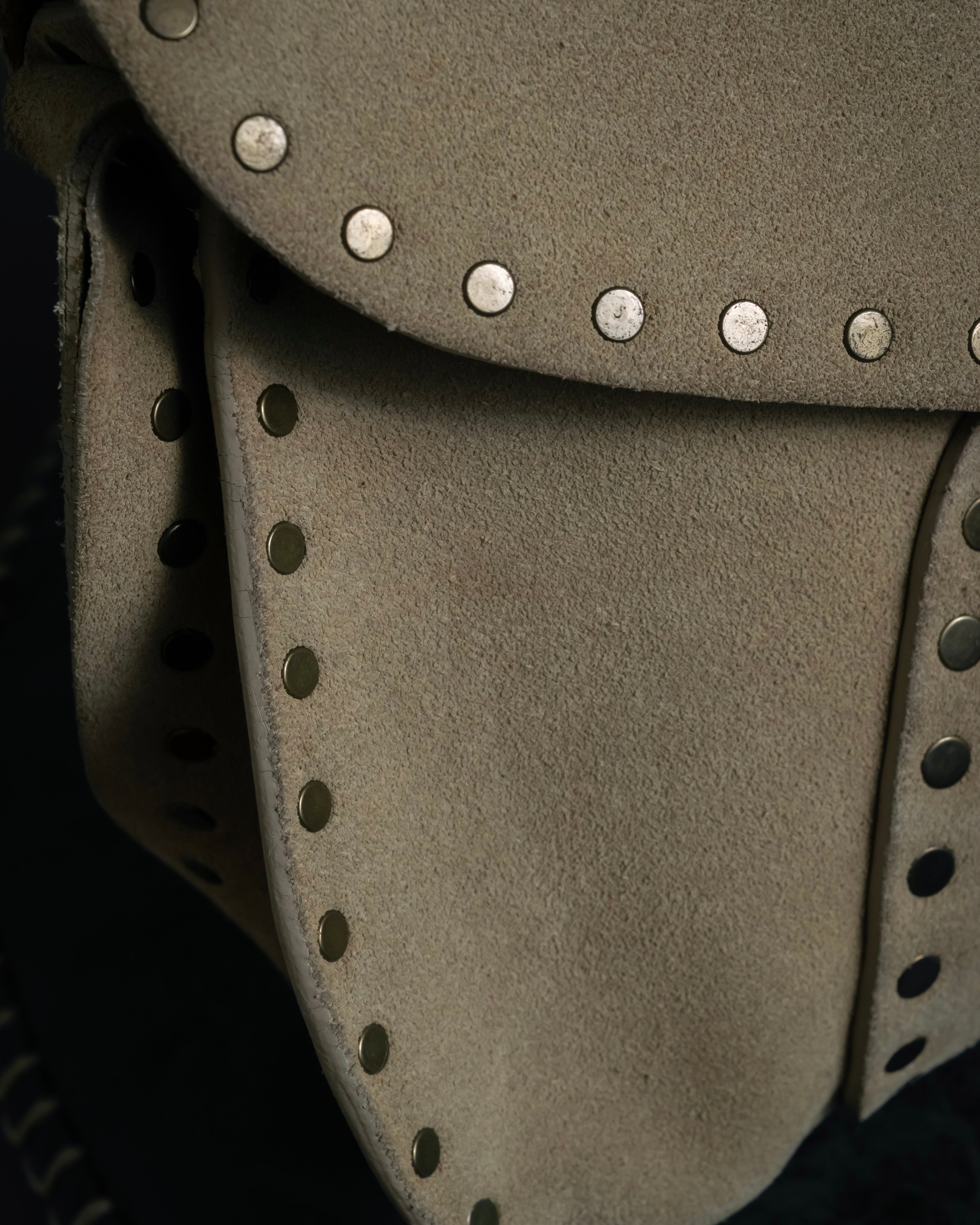 "CELINE" Studs design suede leather shoulder bag