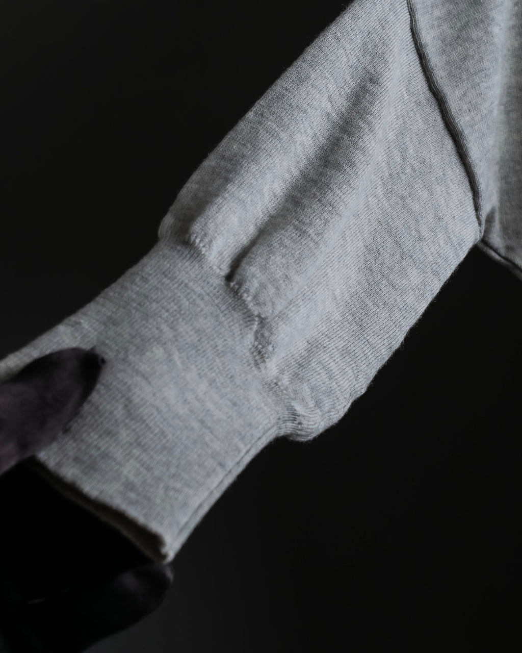 "JIL SANDER" Solid texture V neck mixed knit