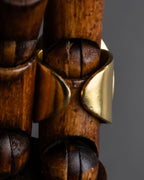 "JEAN PAUL GAULTIER" Cross motif leather panel gold ring