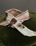 "GUCCI" 00's-10's Floral and striped silk neck bow scarf
