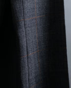 Pantalones vintage con detalle de botones, ventana de estampado a cuadros