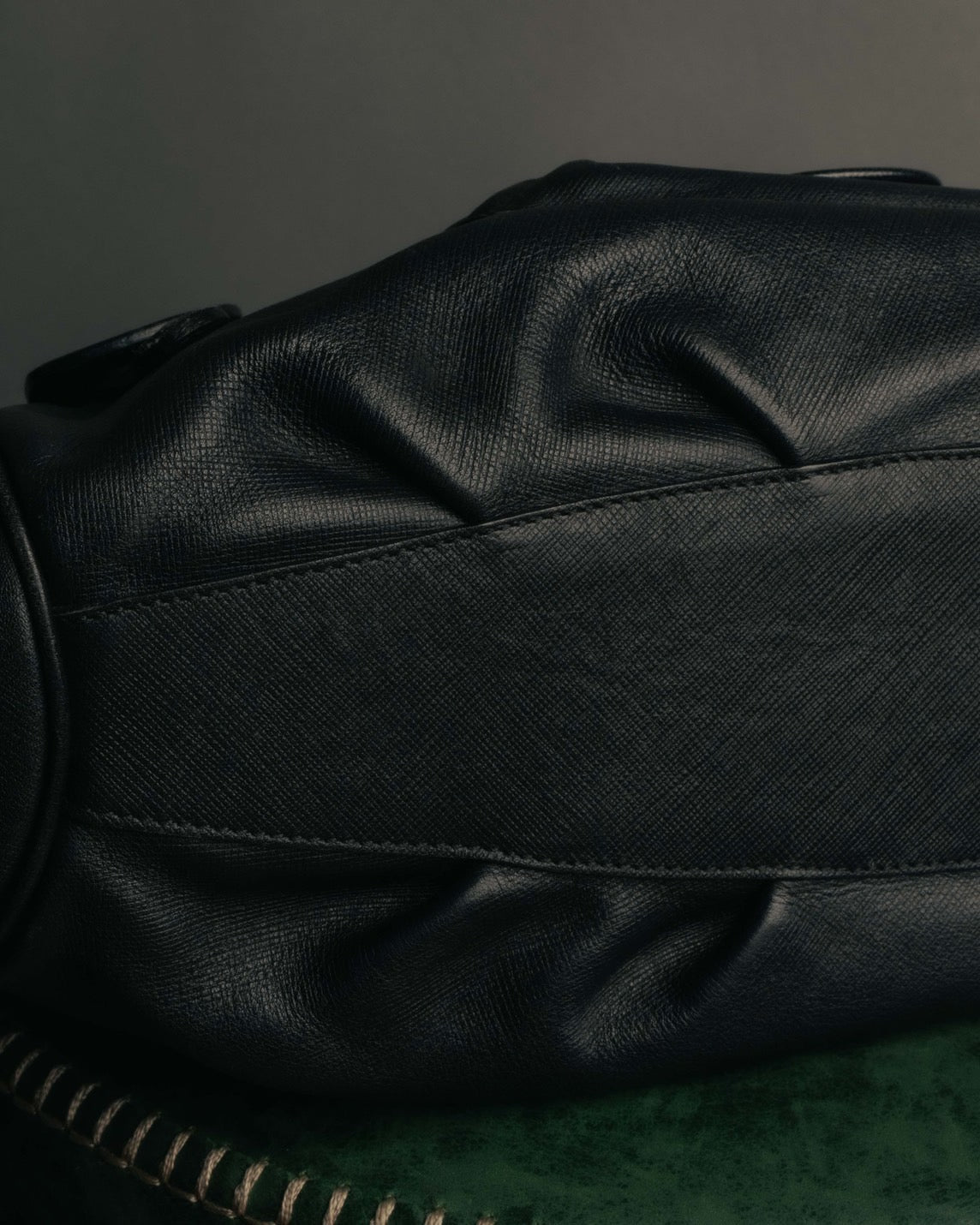“Salvatore Ferragamo“ 2000’s Wood Gancini leather shoulder bag