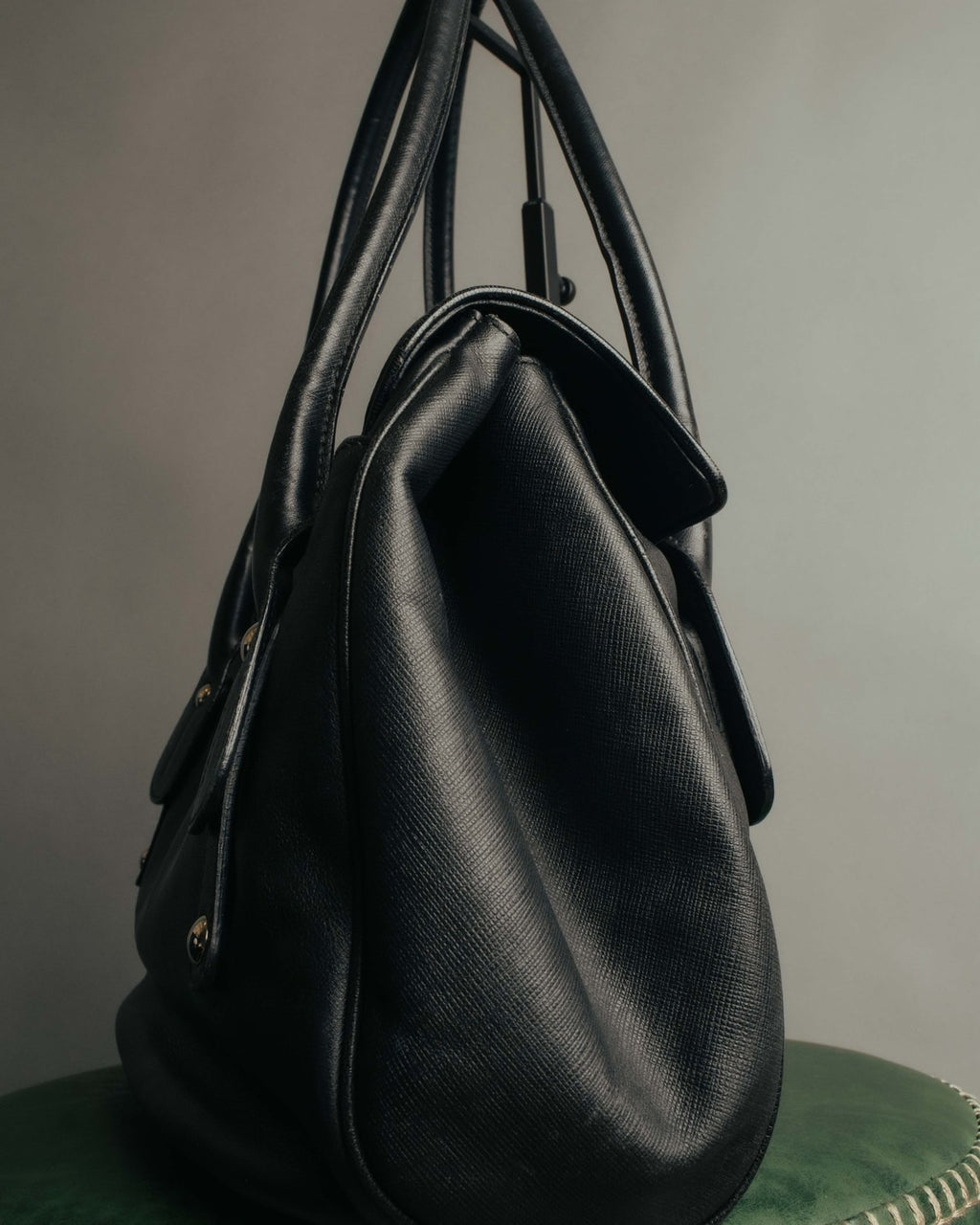 “Salvatore Ferragamo“ 2000’s Wood Gancini leather shoulder bag
