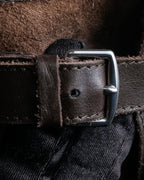 "HERMES" Shearling lining leather combination long boots