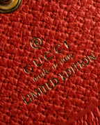 "GUCCI" Botanical pattern double G motif leather bifold wallet