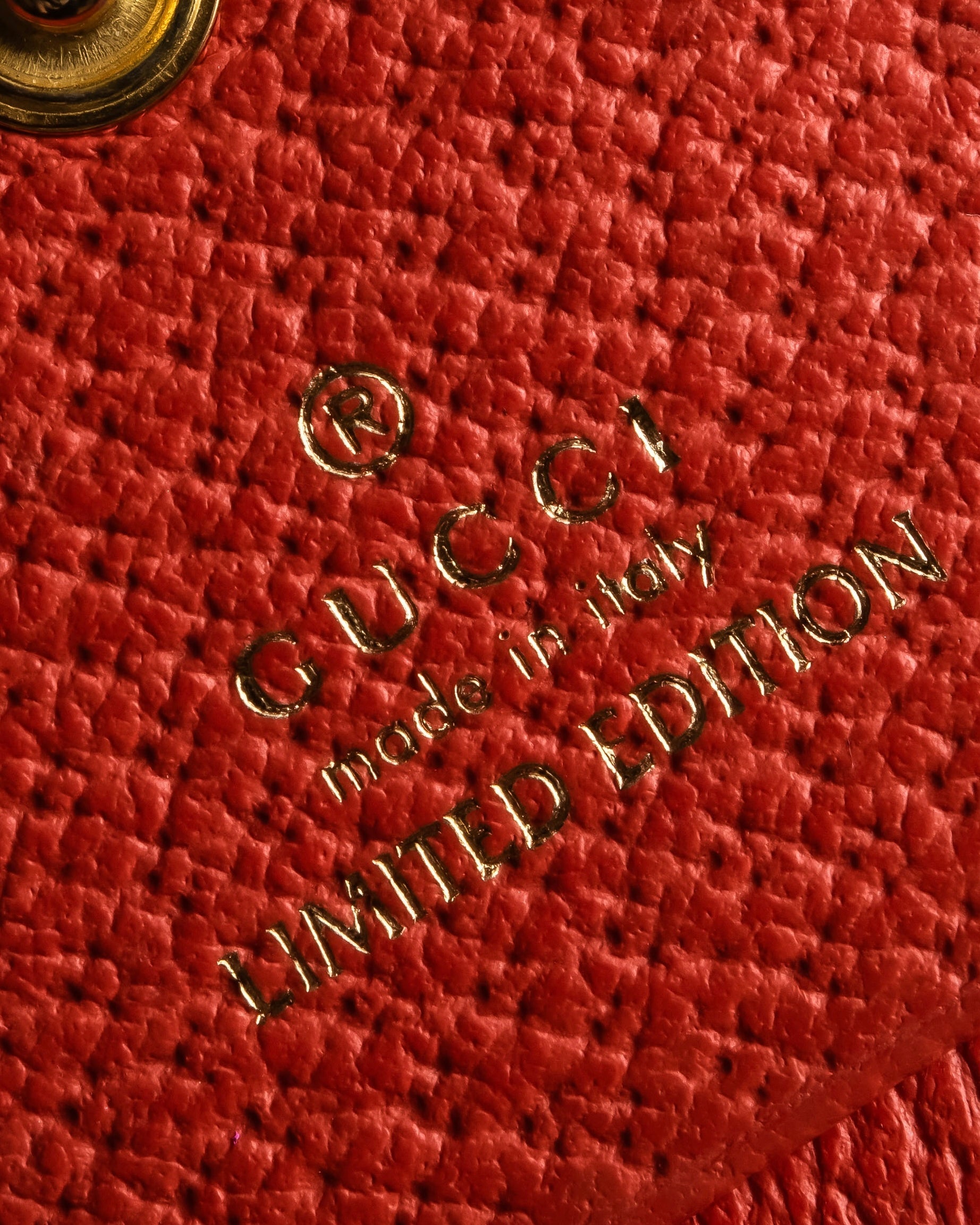 "GUCCI" Botanical pattern double G motif leather bifold wallet