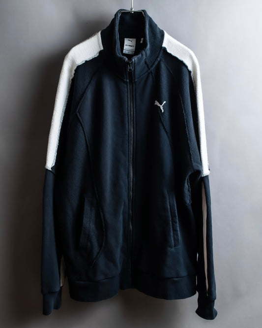 "PUMA" Pile switching design zip up track jacket