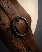 “DIESEL” 2000’s Studded craft leather belt