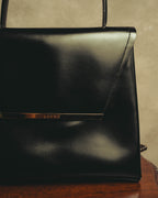 "LOEWE" 80's-90's Structured top-handle shoulder bag