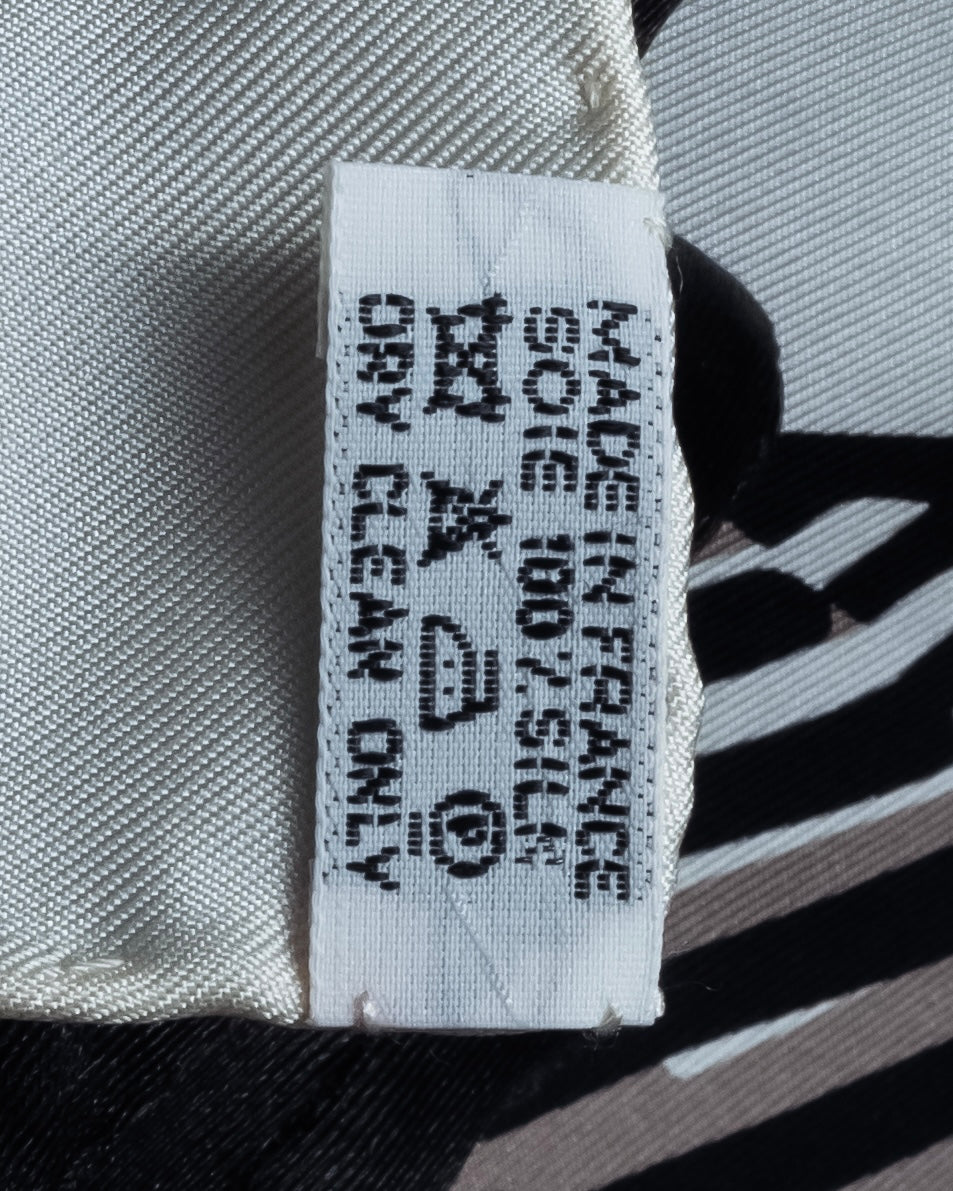 "HERMES" Zebra abstract print Carre 90 silk scarf
