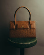 “GIOVANNI VALENTINO” Structured ostrich top handle bag