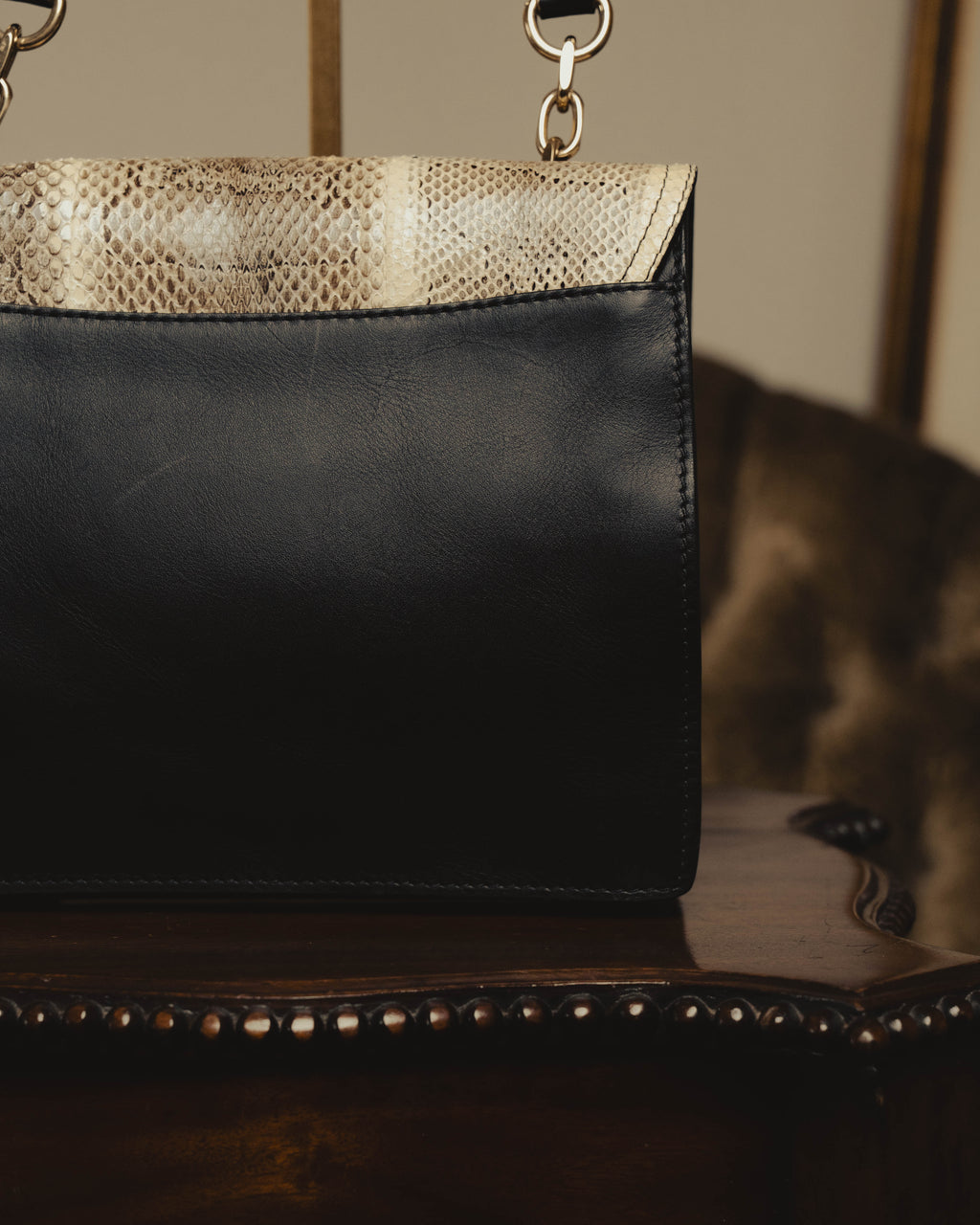“Max Mara” Late 90’s-early 00’s exotic leather flap chain bag