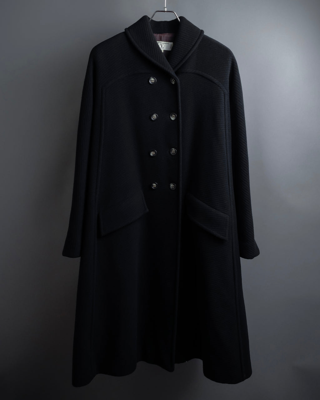"Valentino Garavani"Shawl collar A-line silhouette long coat