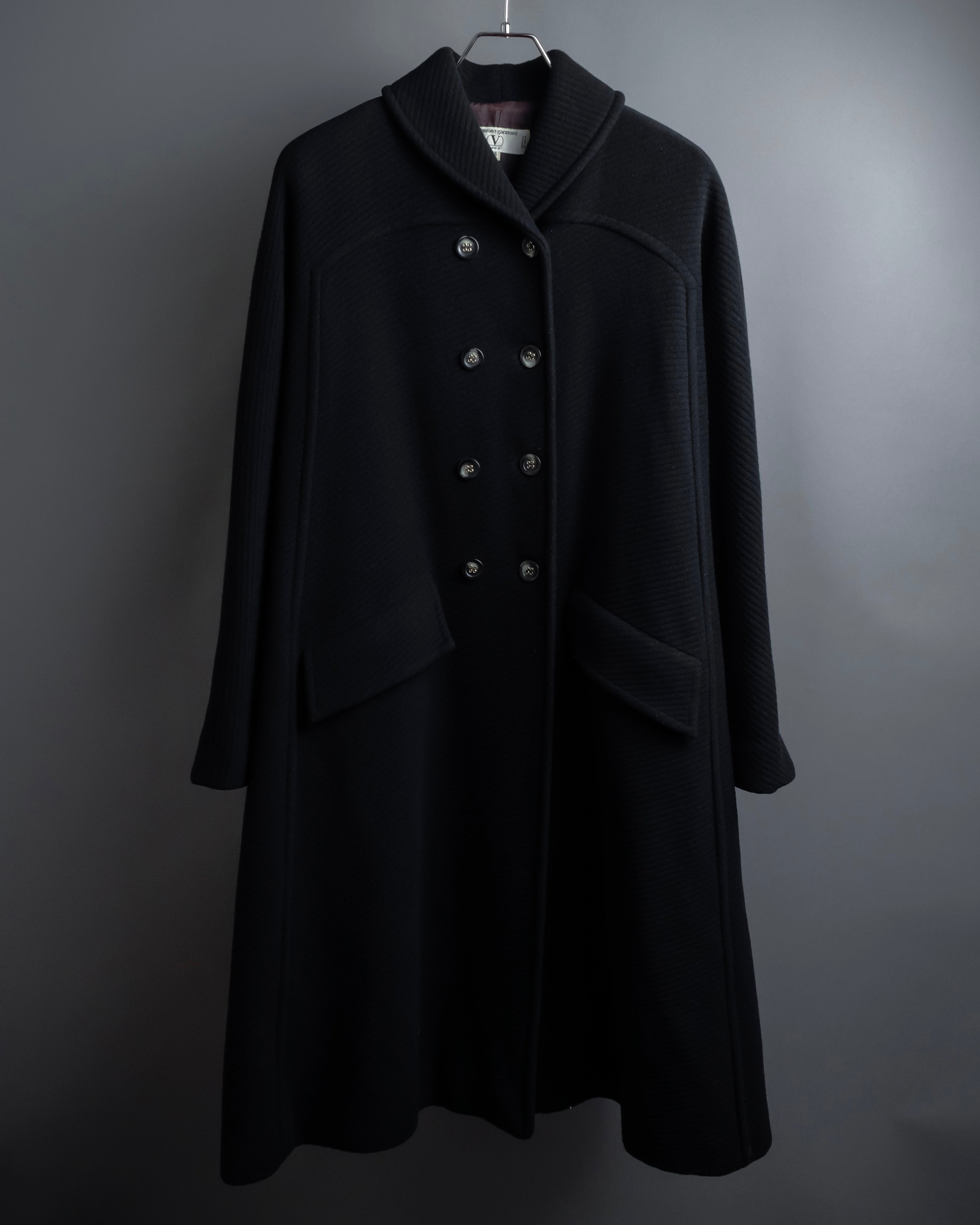 "Valentino Garavani"Shawl collar A-line silhouette long coat