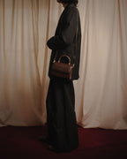 "Max Mara" Structured top handle leather shoulder bag