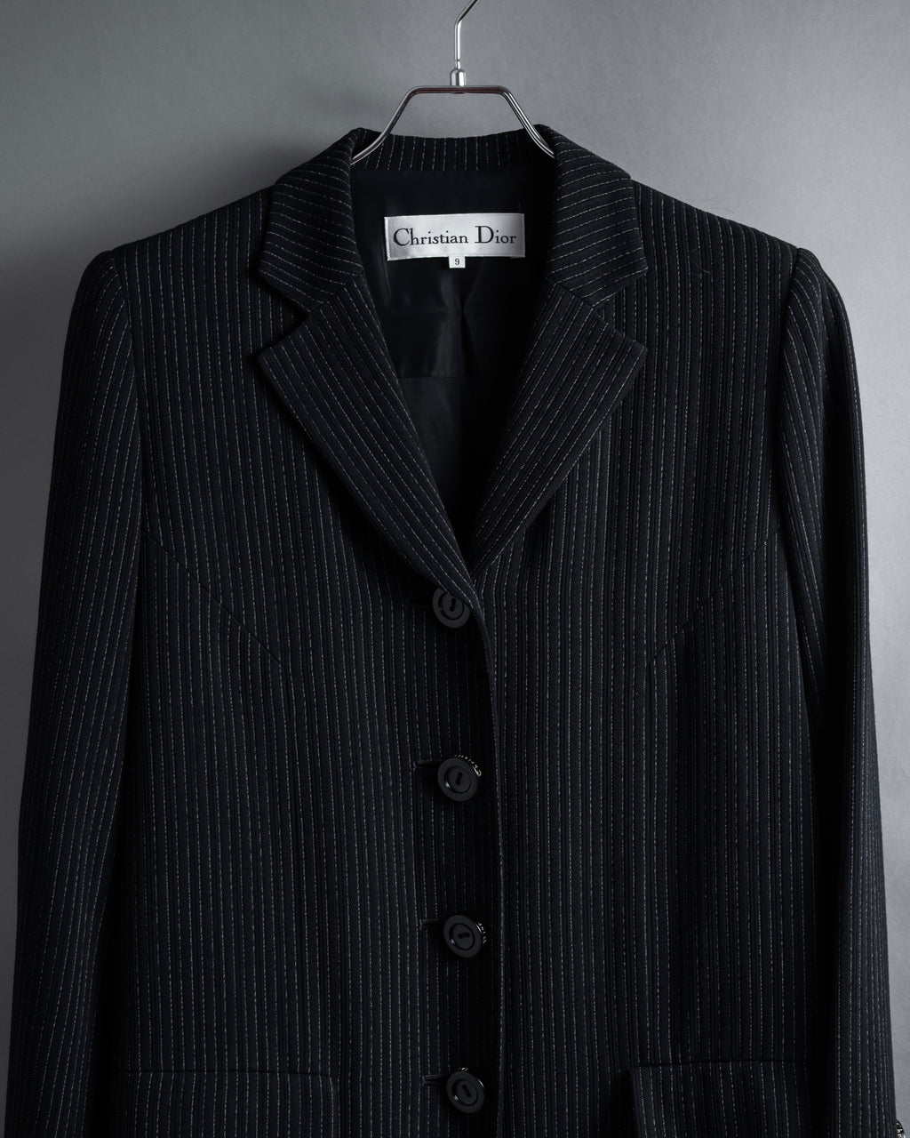 “Christian Dior” 90’s pinstriped four-button long tailored jacket