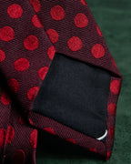 "DIOR" Red dot pattern narrow necktie
