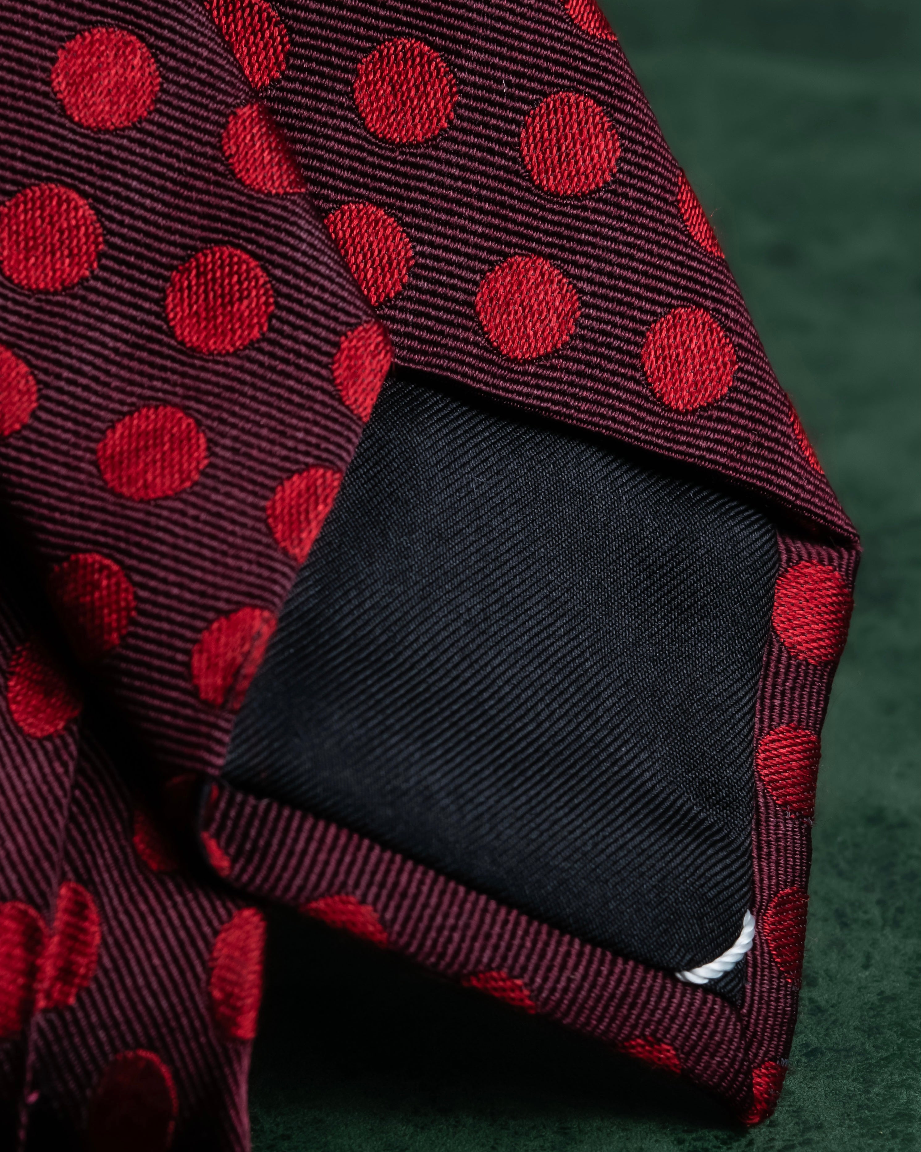 "DIOR" Red dot pattern narrow necktie
